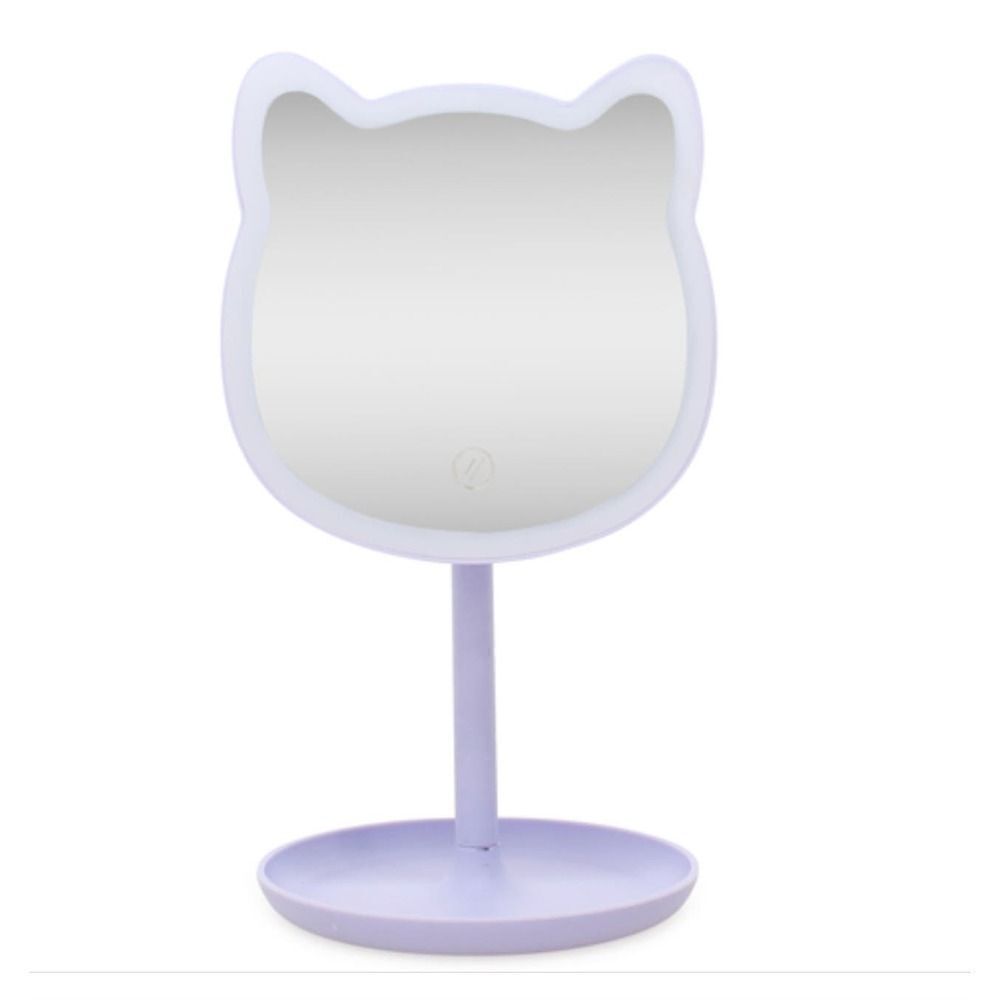New! Lavender Purple Kitty Cat - Shaped LED Vanity Mirror!  Adorable!